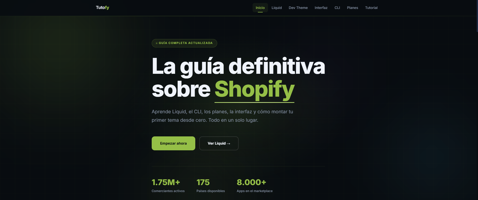 Imagen del proyecto Tutofy — Guía de Shopify